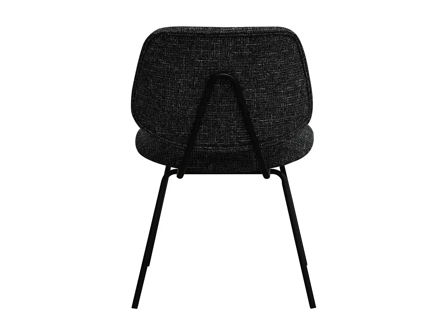 Esszimmerstühle 6er Set Sofia - Stoff (Bouclé) & Metall - Schwarz