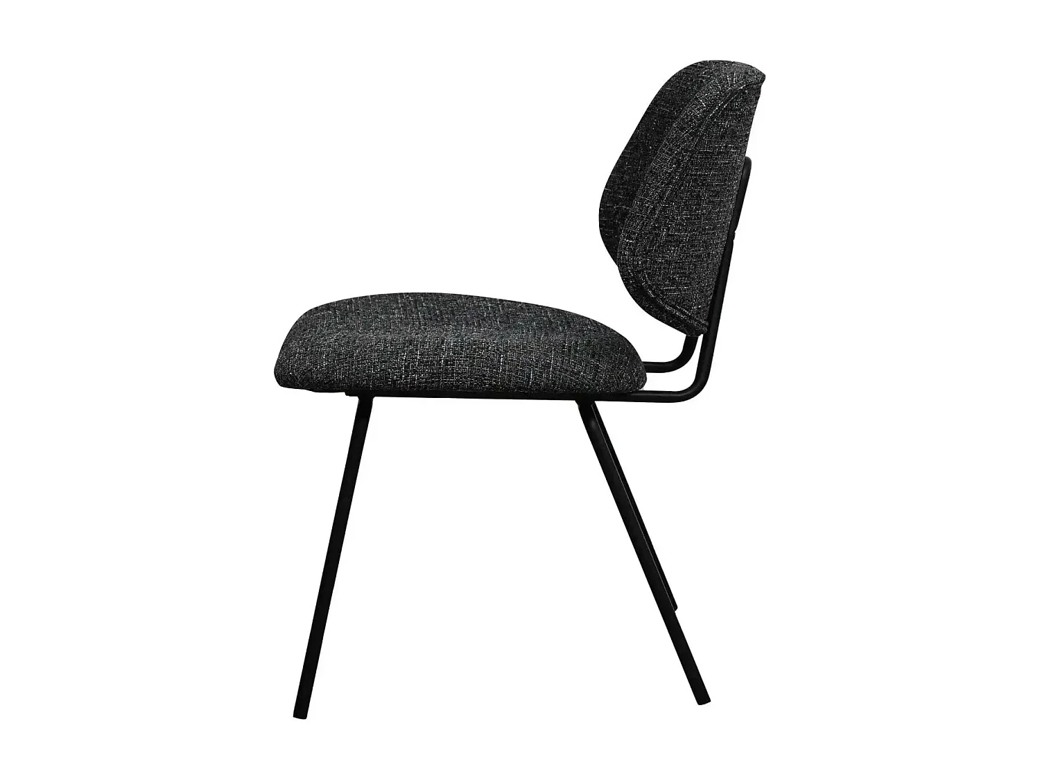 Esszimmerstühle 6er Set Sofia - Stoff (Bouclé) & Metall - Schwarz