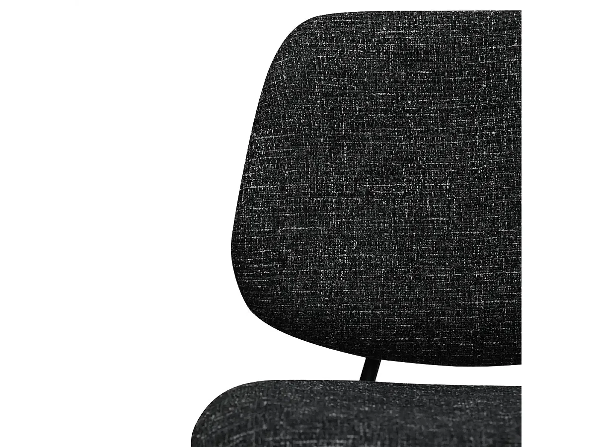 Esszimmerstühle 6er Set Sofia - Stoff (Bouclé) & Metall - Schwarz