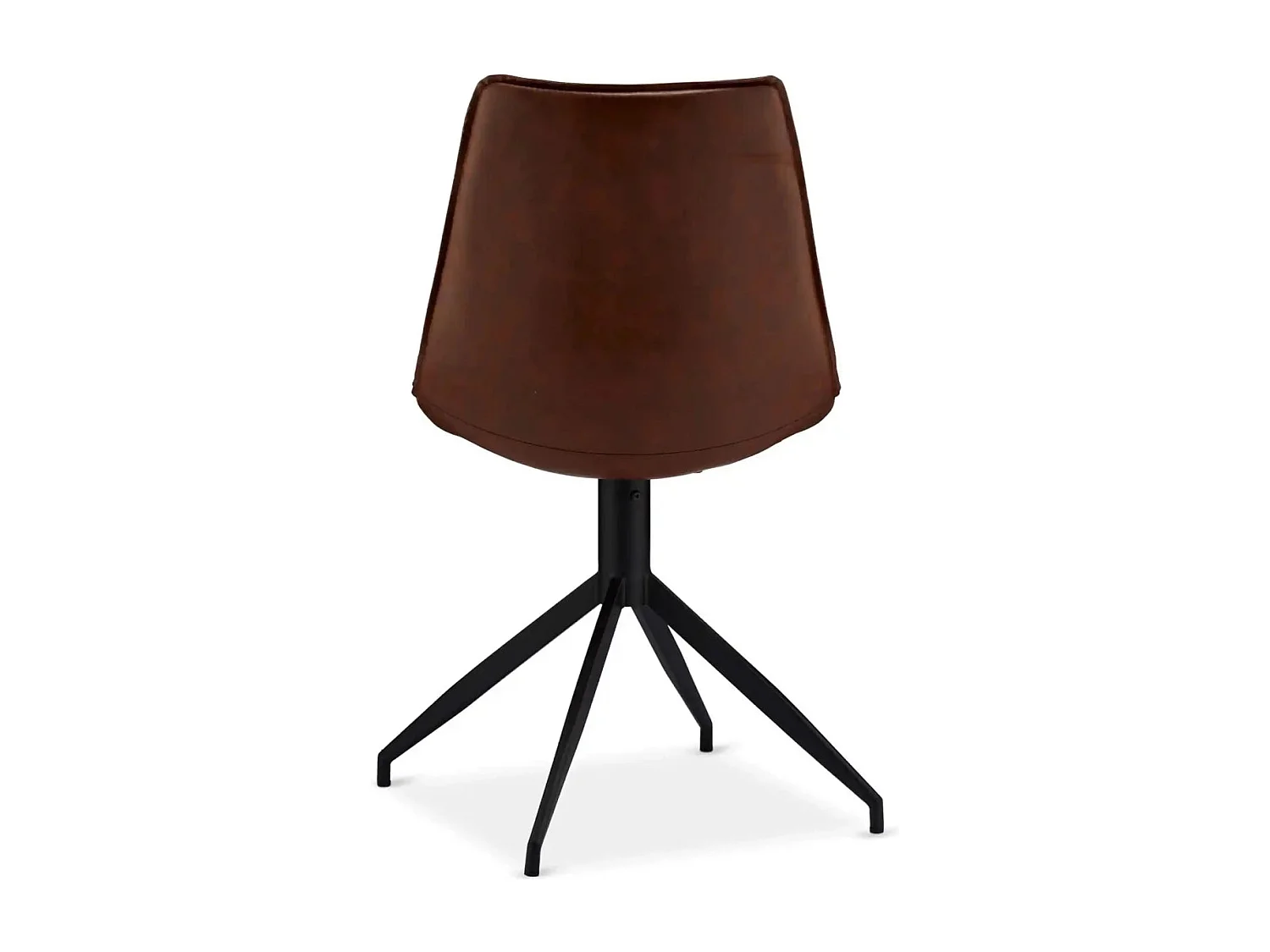 Esszimmerstühle 6er Set Isabel - Kunstleder & Metall - Cognacbraun