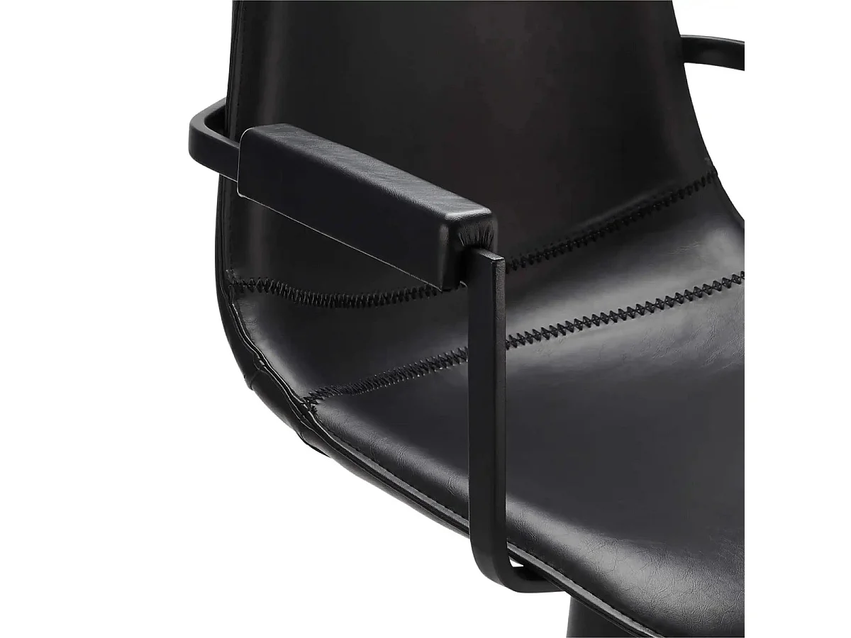 Esszimmerstühle 6er Set Isabel - Kunstleder & Metall - Schwarz