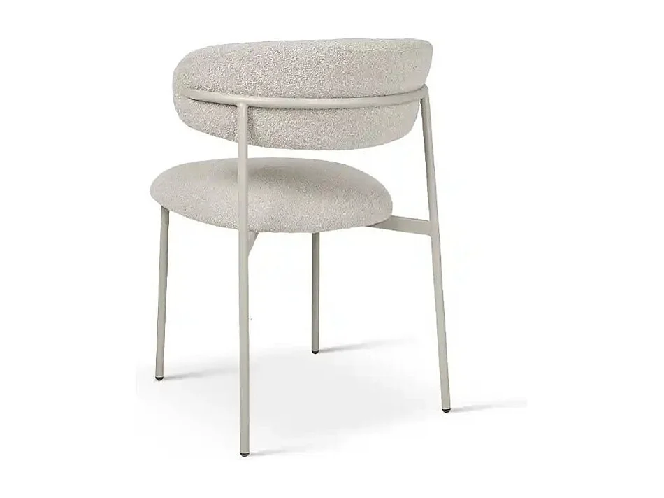 Esszimmerstühle 6er Set Diana - Stoff (Bouclé) & Metall - Beige