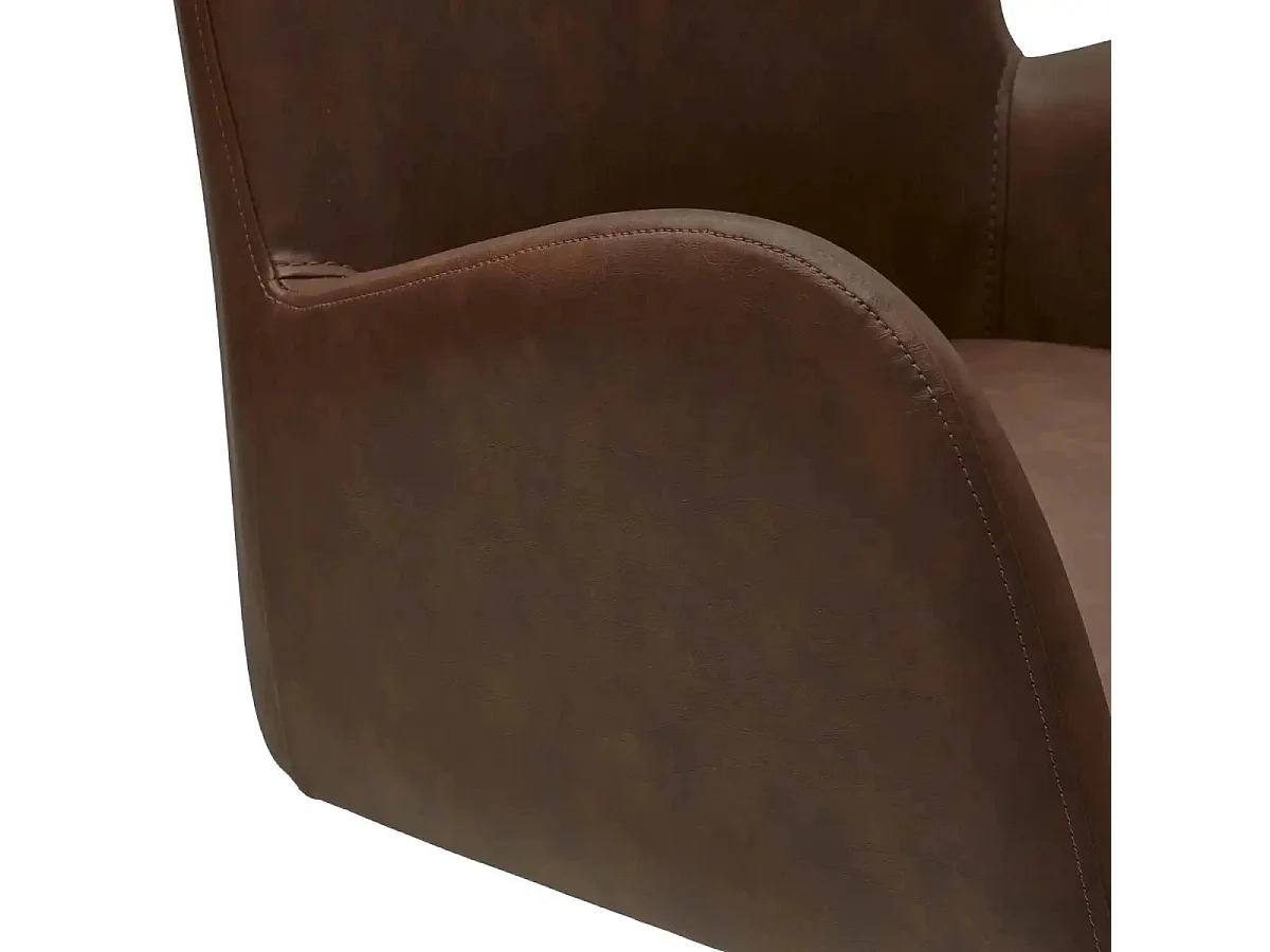 Esszimmerstühle 6er Set Jennifer - Kunstleder & Metall - Cognacbraun