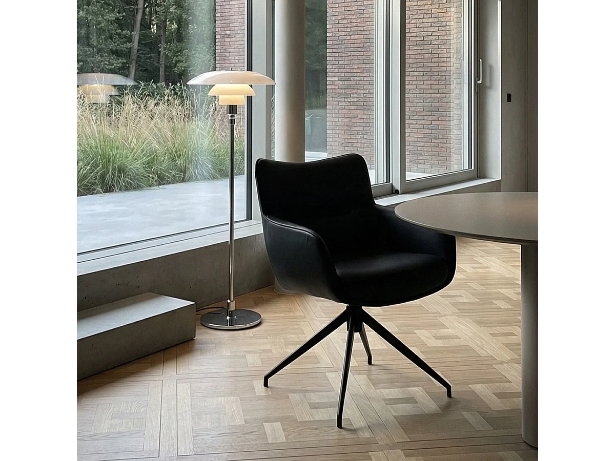 Esszimmerstühle 6er Set Jessica - Kunstleder & Metall - Schwarz