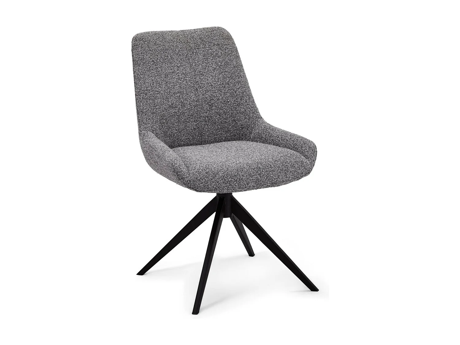 Esszimmerstühle 4er Set Helena - Stoff (Bouclé) & Metall - Grau