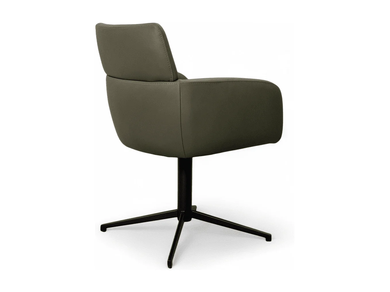 Esszimmerstühle 6er Set Marco - Leder & Metall - Olivgrün