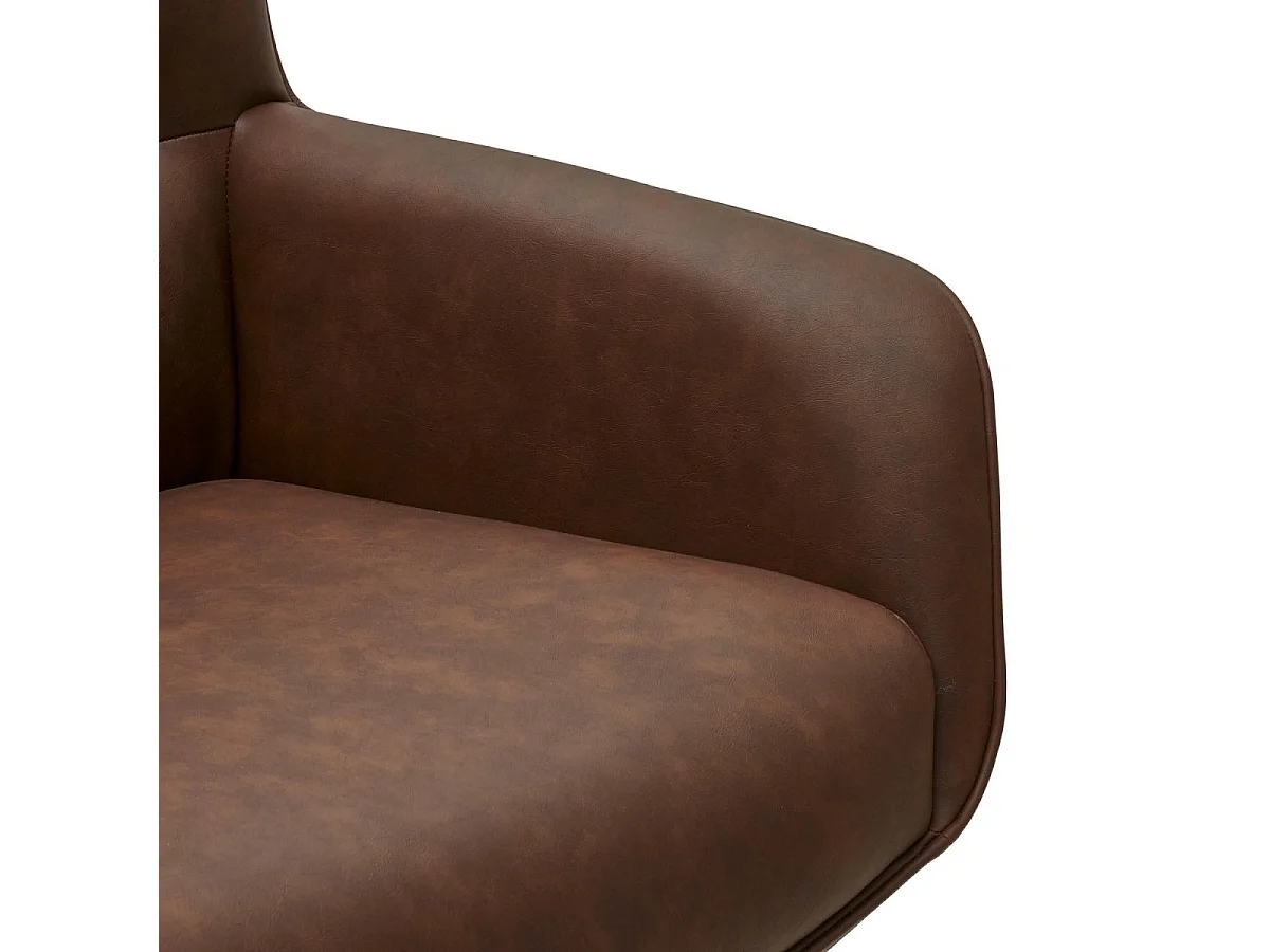 Esszimmerstühle 4er Set Jessica - Kunstleder & Metall - Cognacbraun