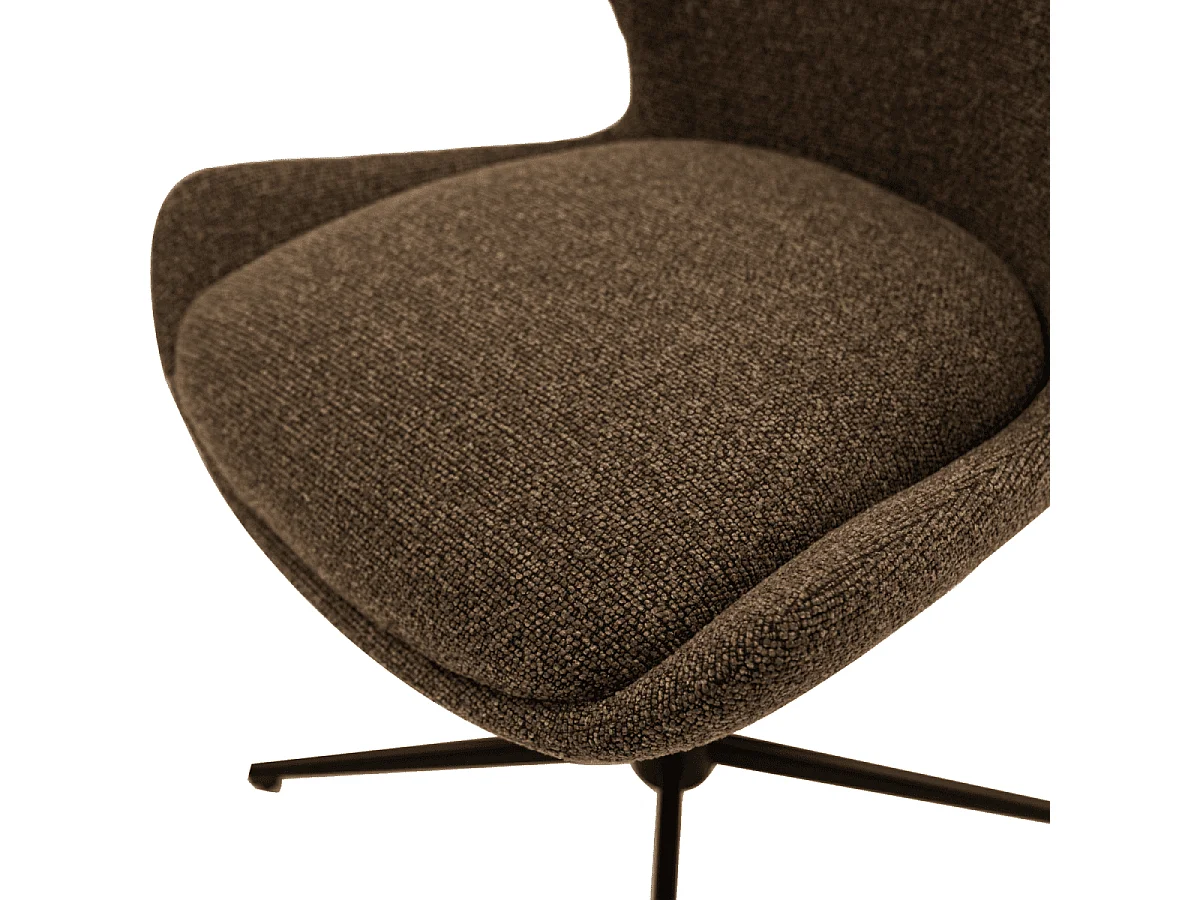 Esszimmerstühle 4er Set Nicklas - Stoff (Bouclé) & Metall - Dunkelbraun