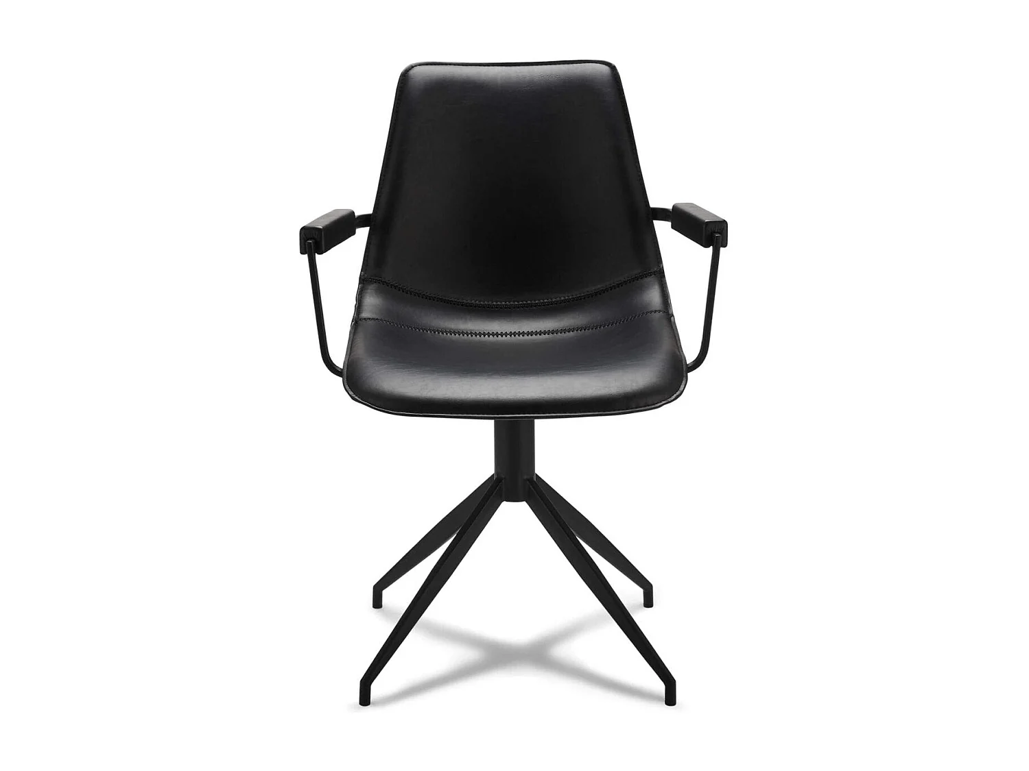 Esszimmerstühle 4er Set Isabel - Kunstleder & Metall - Schwarz