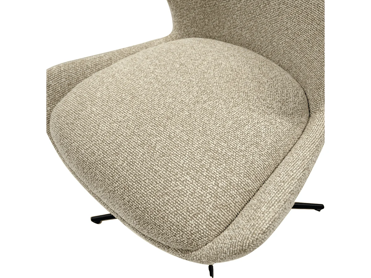 Esszimmerstühle 6er Set Nicklas - Stoff (Bouclé) & Metall - Beige