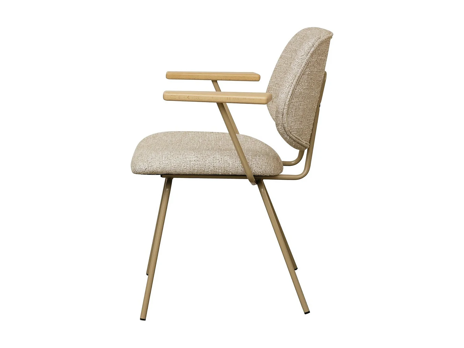 Esszimmerstühle 6er Set Sofia - Stoff (Bouclé) & Metall - Beige