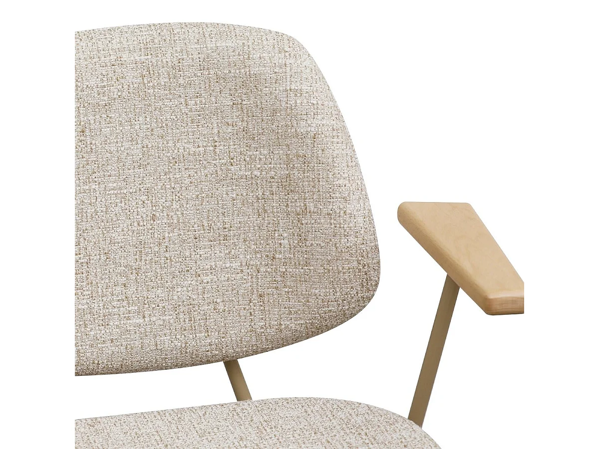 Esszimmerstühle 6er Set Sofia - Stoff (Bouclé) & Metall - Beige