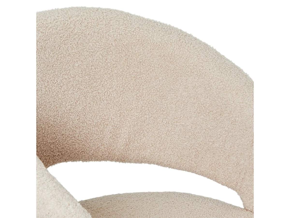 Esszimmerstühle 4er Set Natalie - Stoff (Bouclé) & Metall - Beige