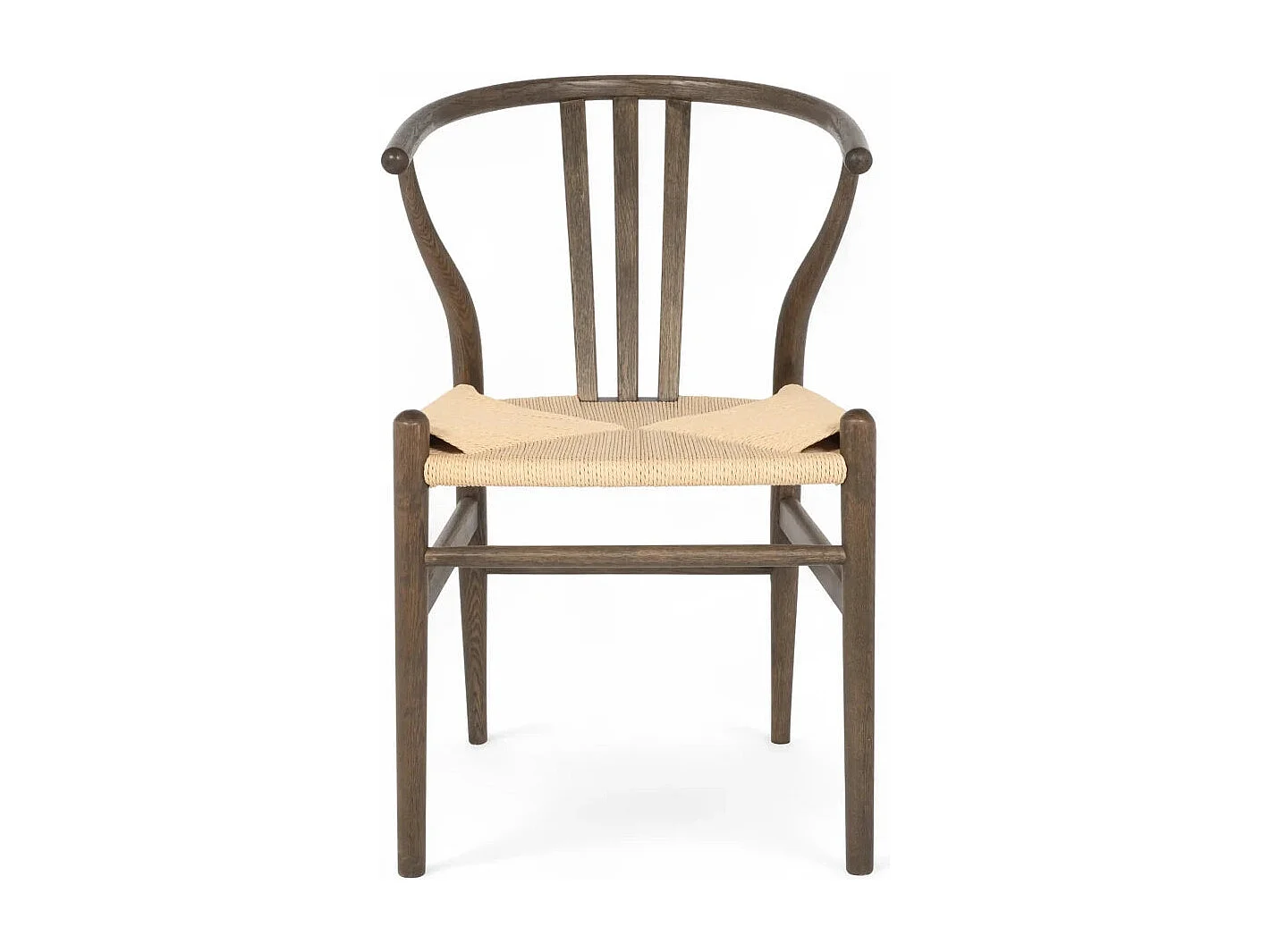 Esszimmerstühle 2er Set Nicoline - Papiergarn & Massives Eichenholz - Räuchereiche