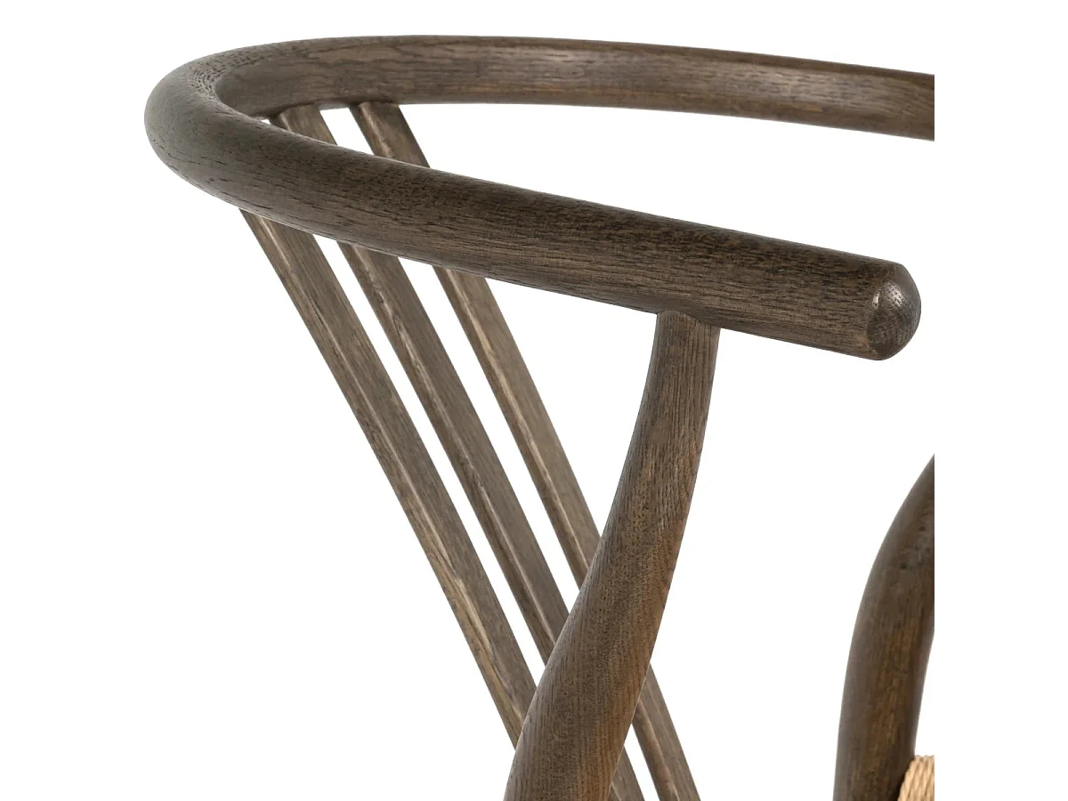 Esszimmerstühle 2er Set Nicoline - Papiergarn & Massives Eichenholz - Räuchereiche