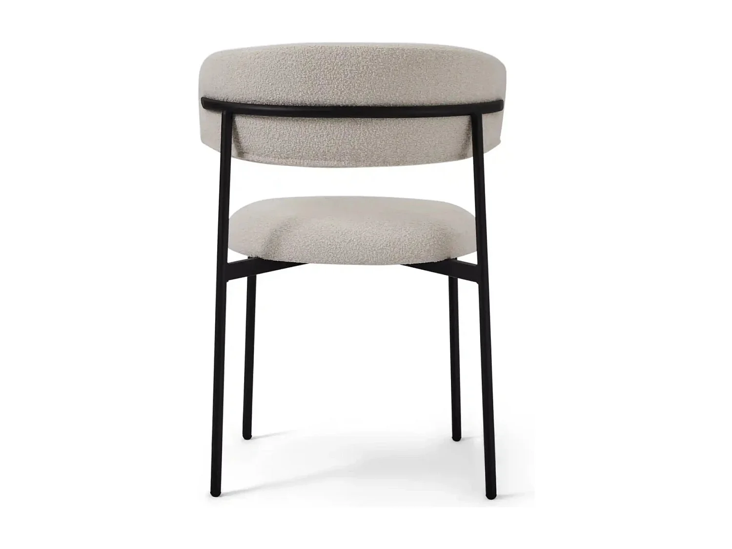 Esszimmerstühle 6er Set Diana - Stoff (Bouclé) & Metall - Cremeweiß