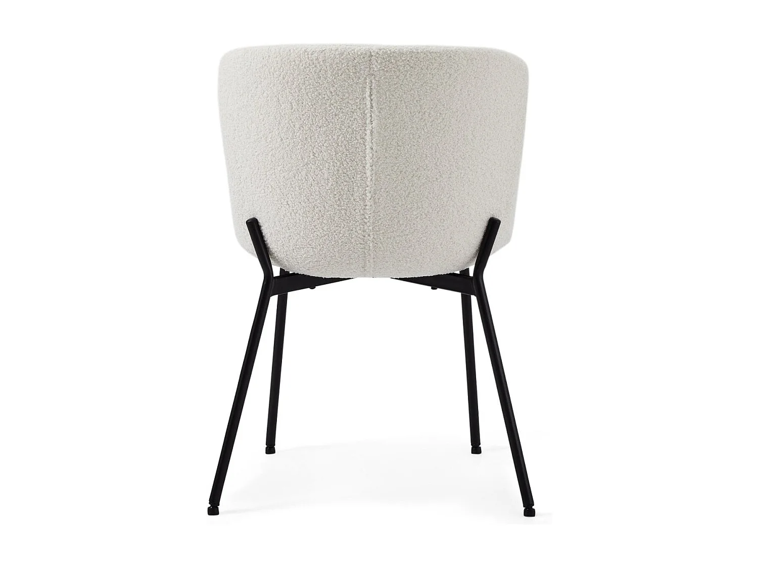 Esszimmerstühle 4er Set Teddy - Stoff (Bouclé) & Metall - Cremeweiß