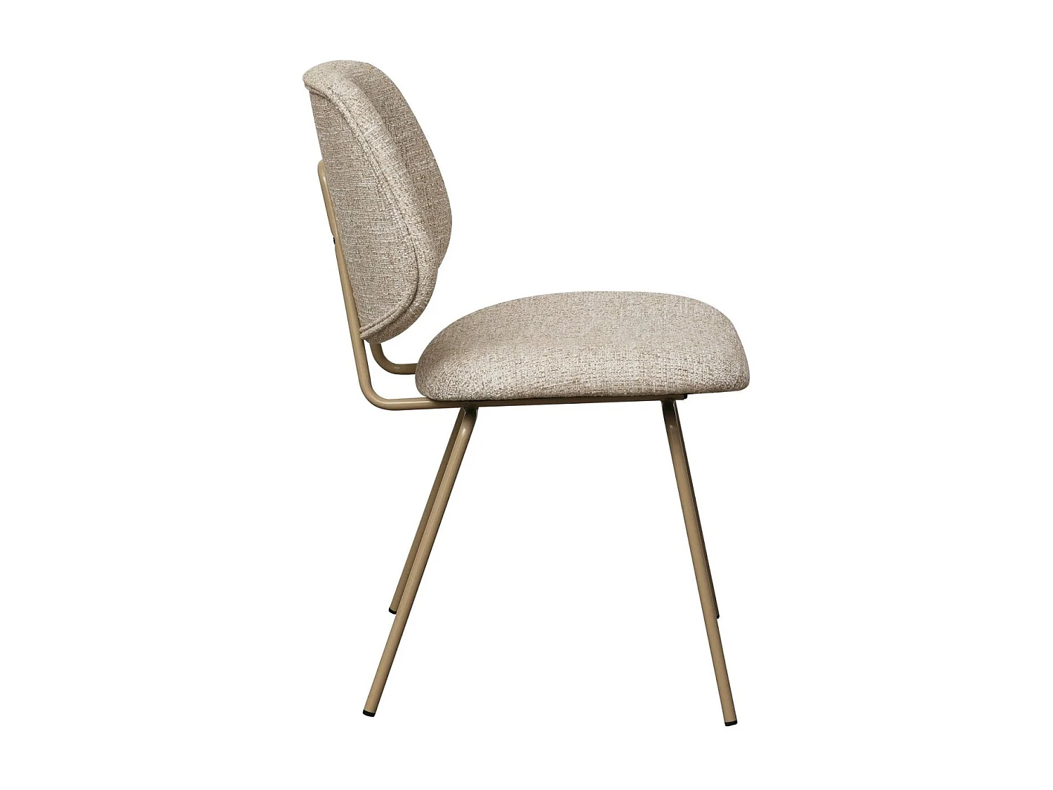 Esszimmerstühle 2er Set Sofia - Stoff (Bouclé) & Metall - Beige