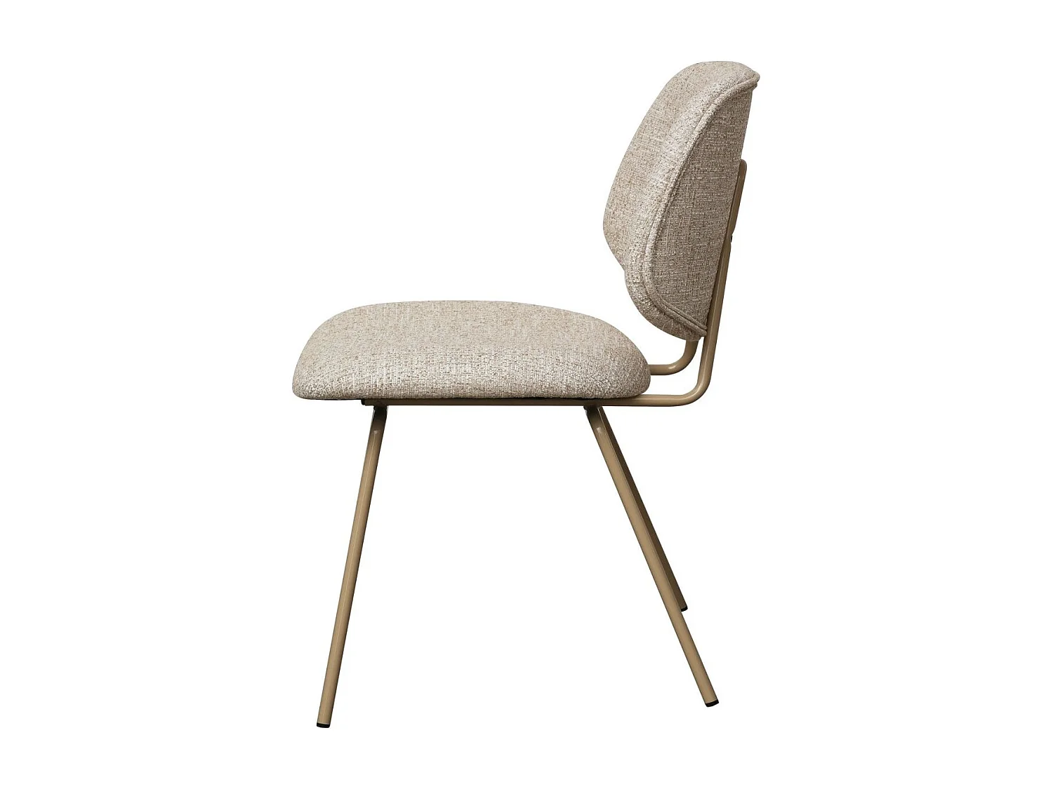 Esszimmerstühle 2er Set Sofia - Stoff (Bouclé) & Metall - Beige