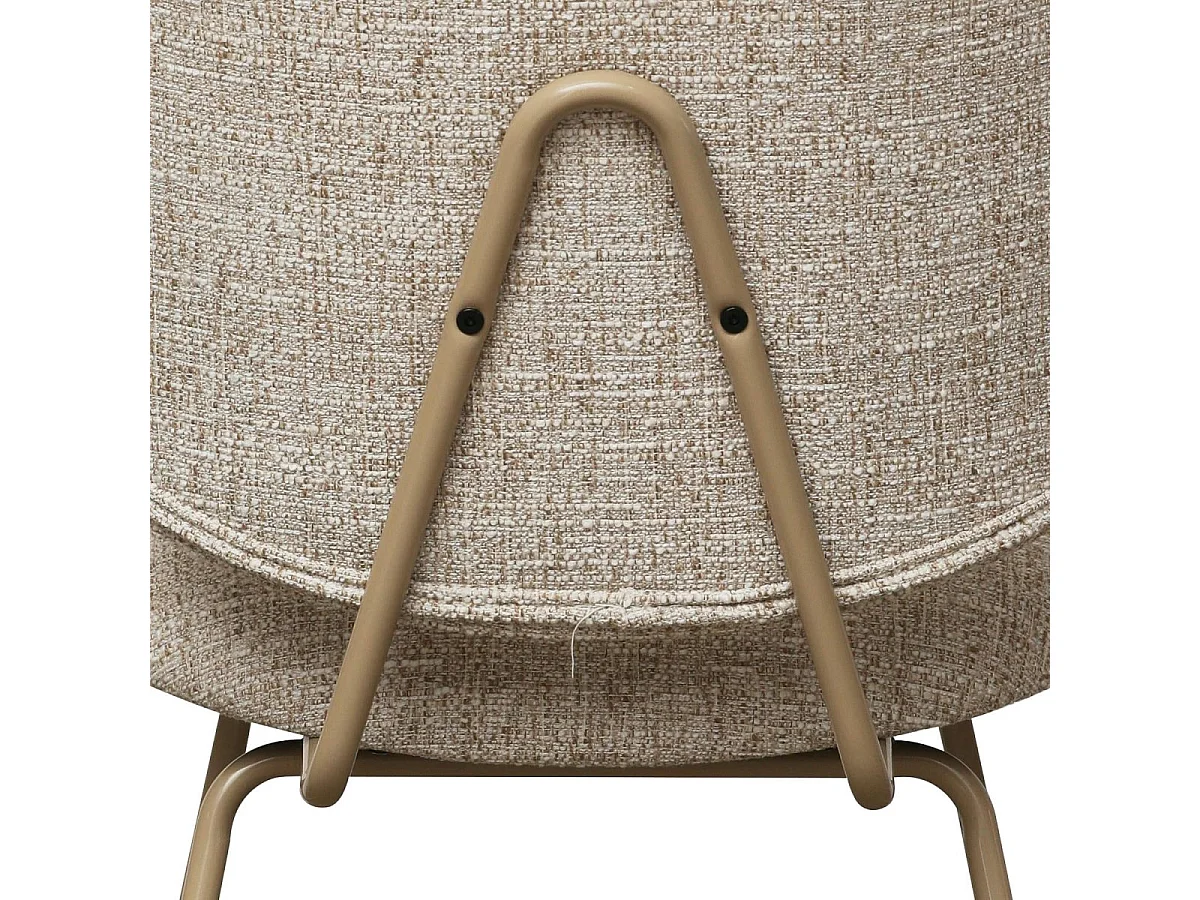 Esszimmerstühle 2er Set Sofia - Stoff (Bouclé) & Metall - Beige