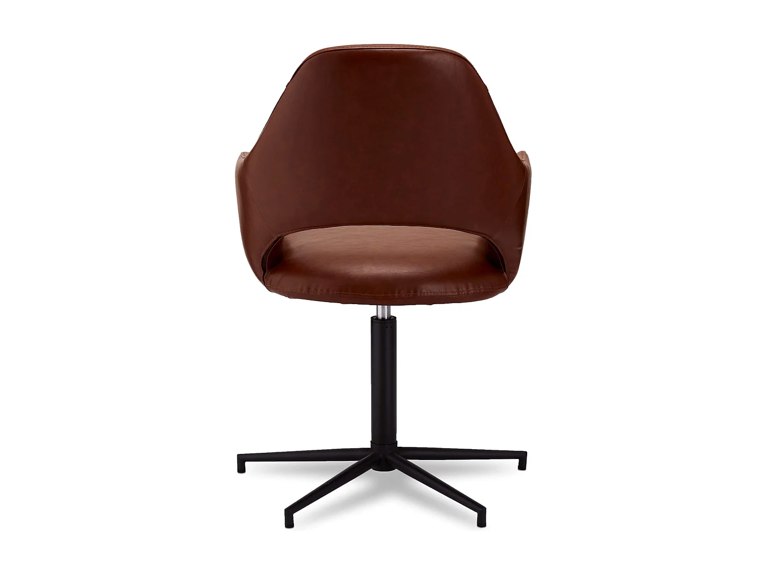 Esszimmerstühle 6er Set Luna - Kunstleder & Metall - Cognacbraun