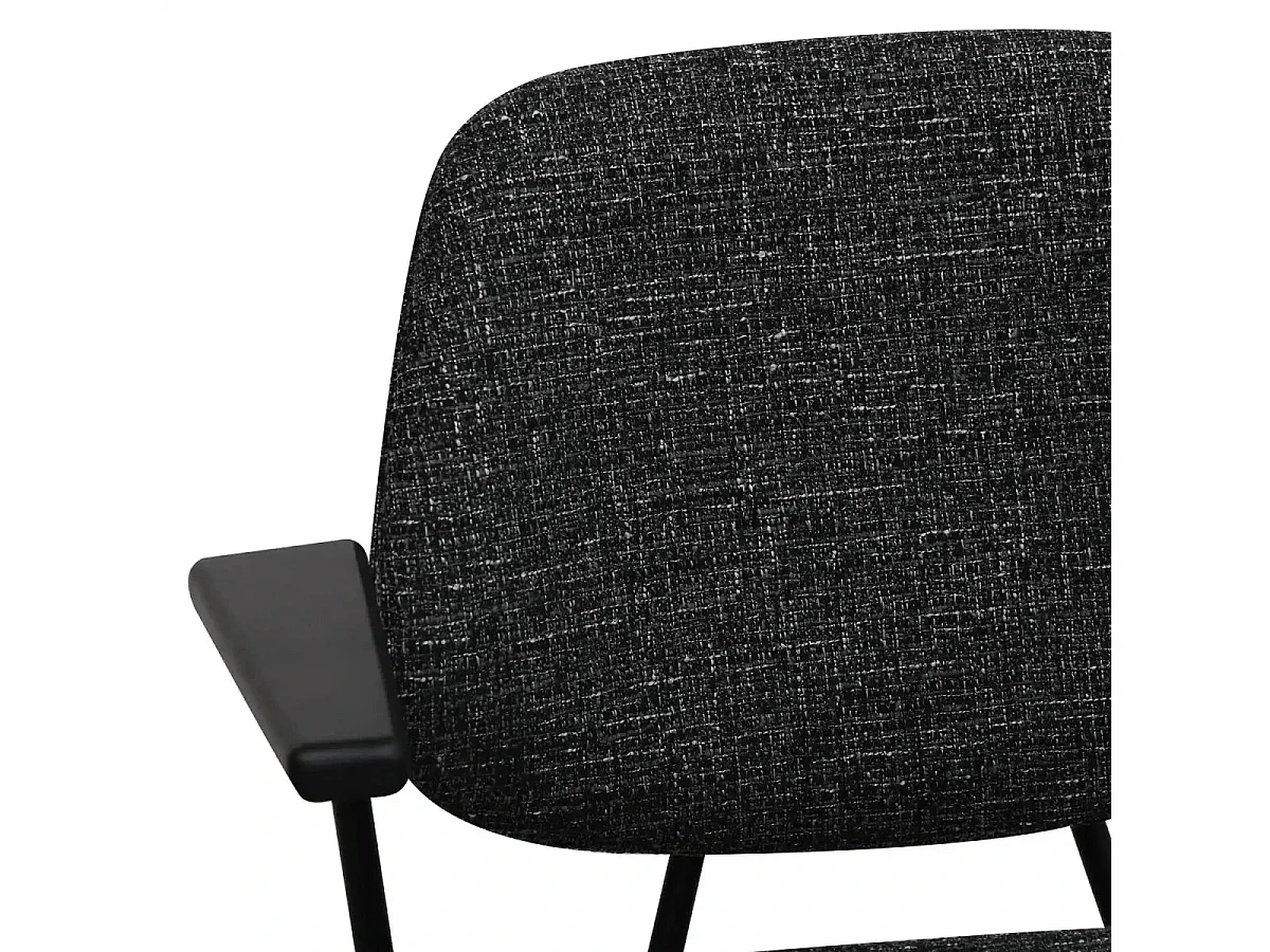 Esszimmerstühle 6er Set Sofia - Stoff (Bouclé) & Metall - Schwarz