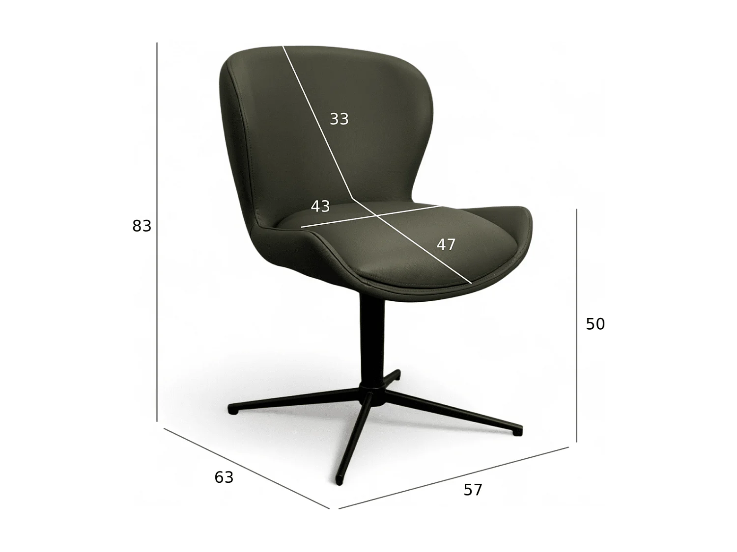 Esszimmerstühle 6er Set Nicklas - Leder & Metall - Olivgrün