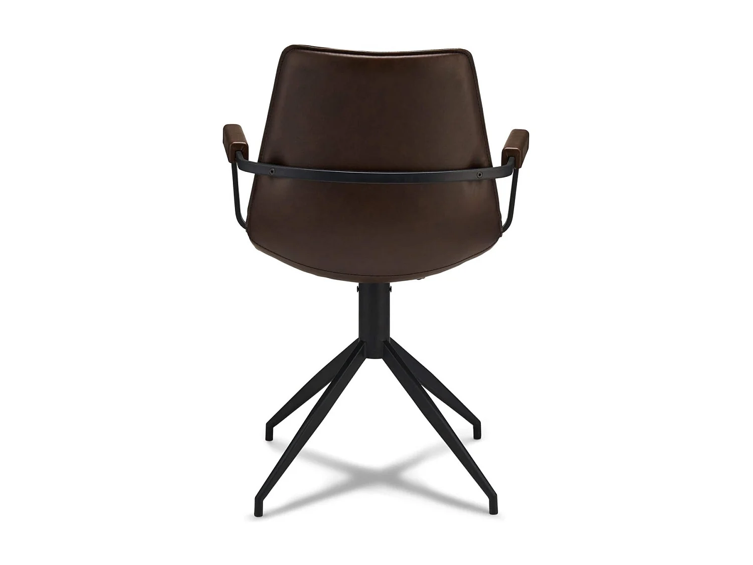 Esszimmerstühle 4er Set Isabel - Kunstleder & Metall - Dunkelbraun