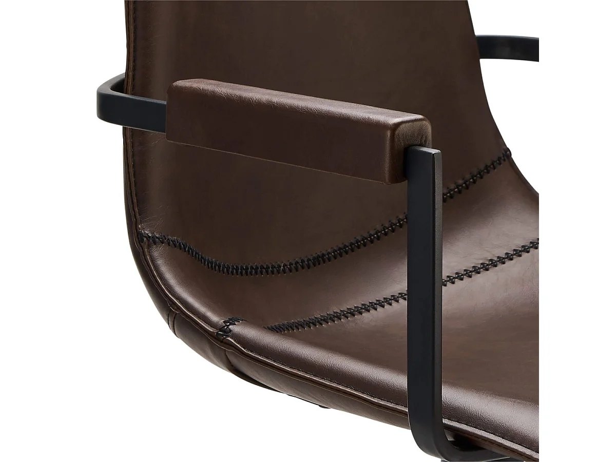 Esszimmerstühle 4er Set Isabel - Kunstleder & Metall - Dunkelbraun