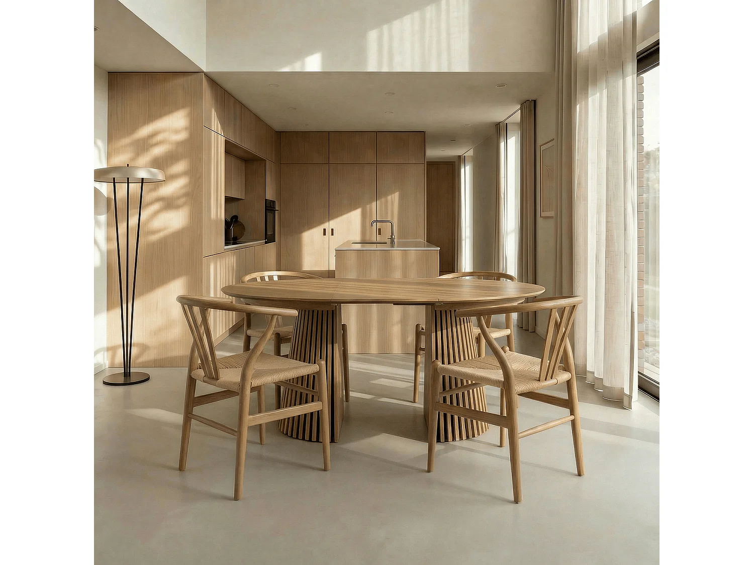 Esszimmerstühle 4er Set Nicoline - Papiergarn & Massives Eichenholz - Wildeiche