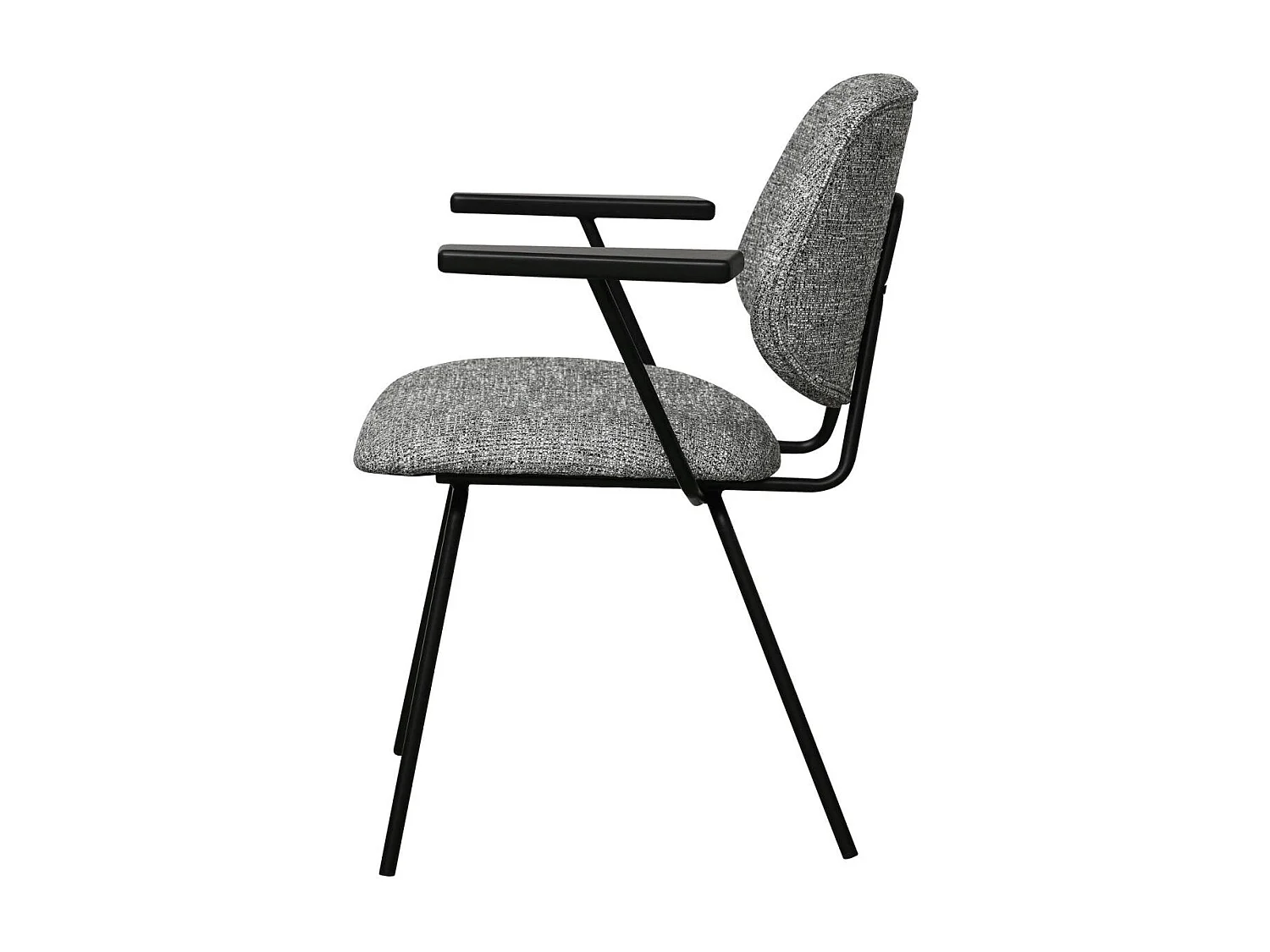 Esszimmerstühle 4er Set Sofia - Stoff (Bouclé) & Metall - Grau