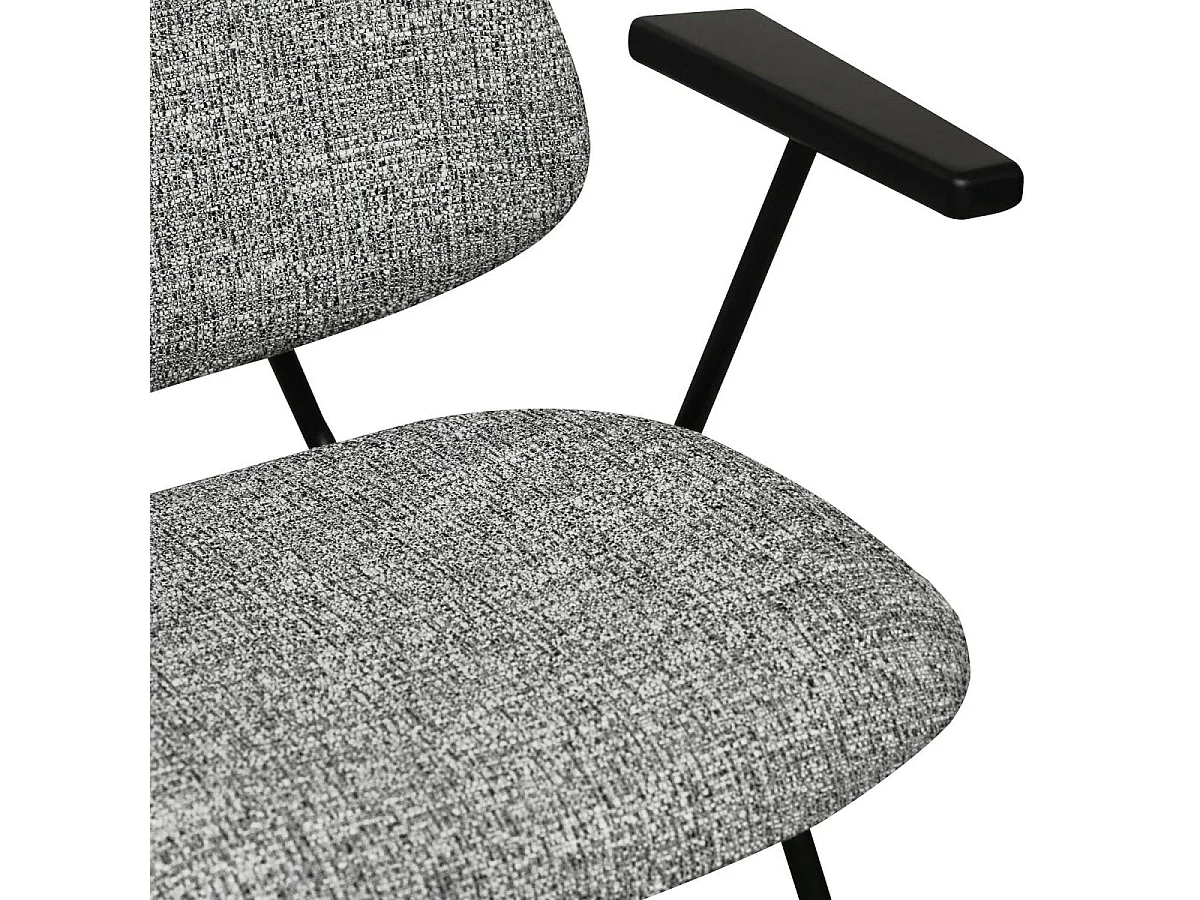 Esszimmerstühle 4er Set Sofia - Stoff (Bouclé) & Metall - Grau