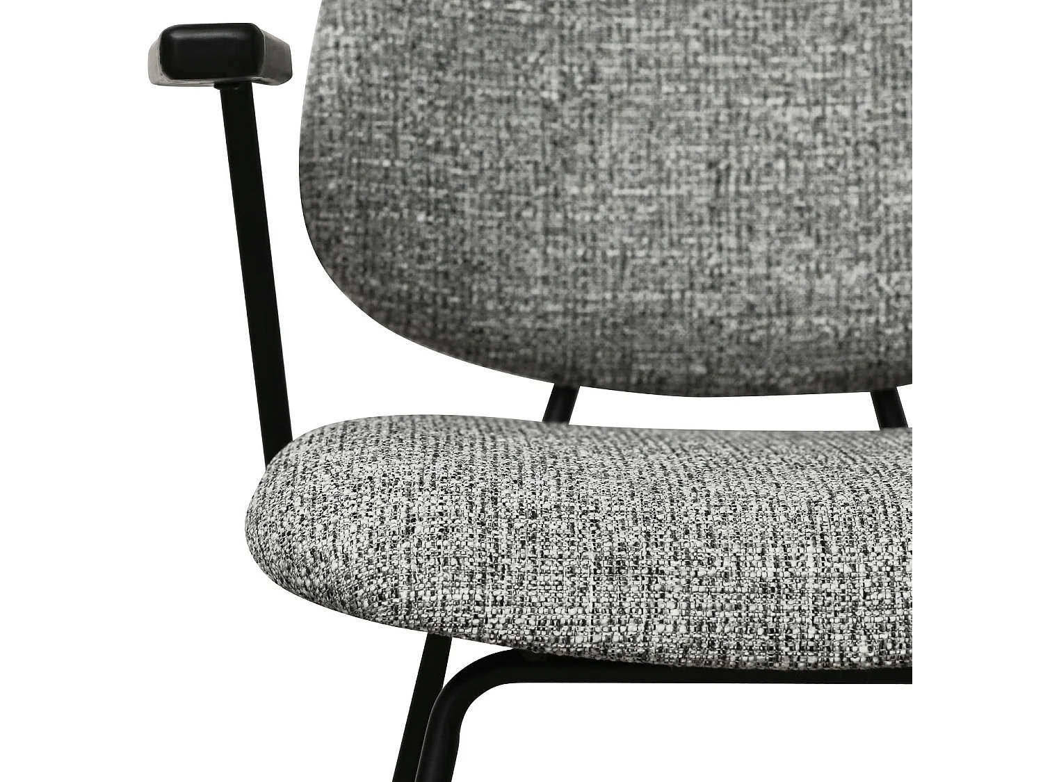 Esszimmerstühle 4er Set Sofia - Stoff (Bouclé) & Metall - Grau