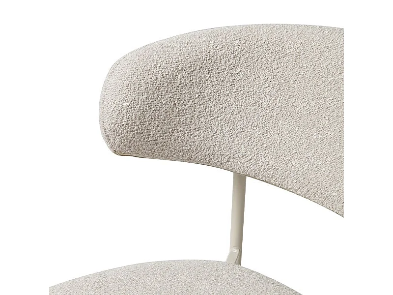 Esszimmerstühle 4er Set Diana - Stoff (Bouclé) & Metall - Beige