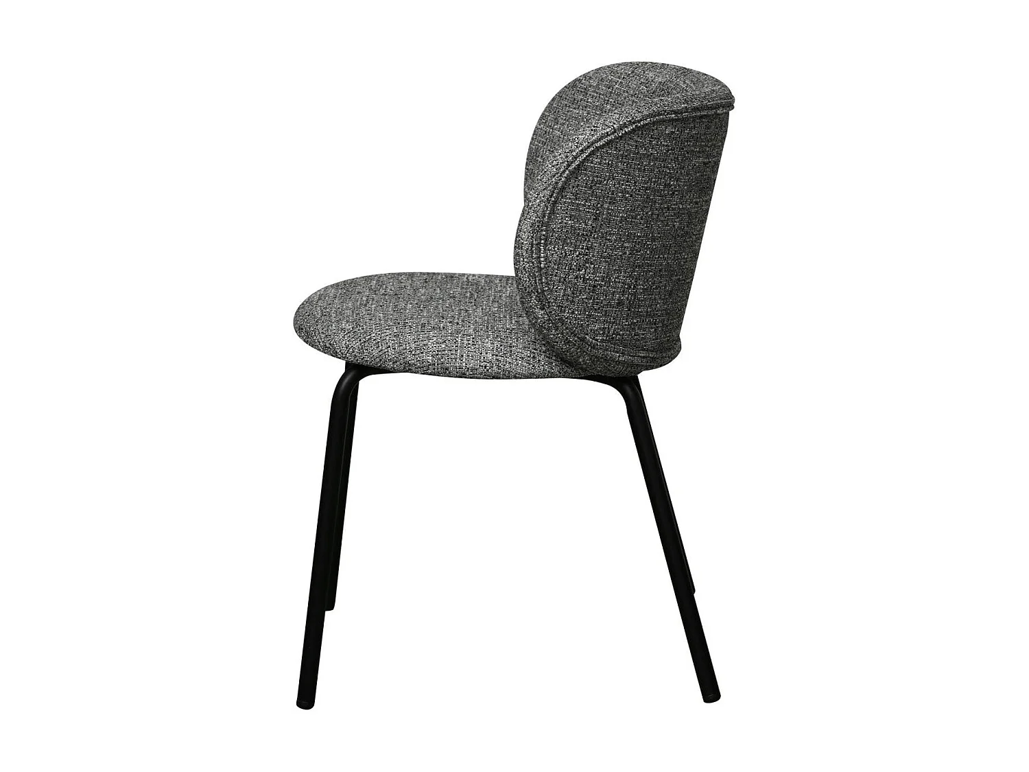 Esszimmerstühle 4er Set Nanna - Stoff (Bouclé) & Metall - Grau