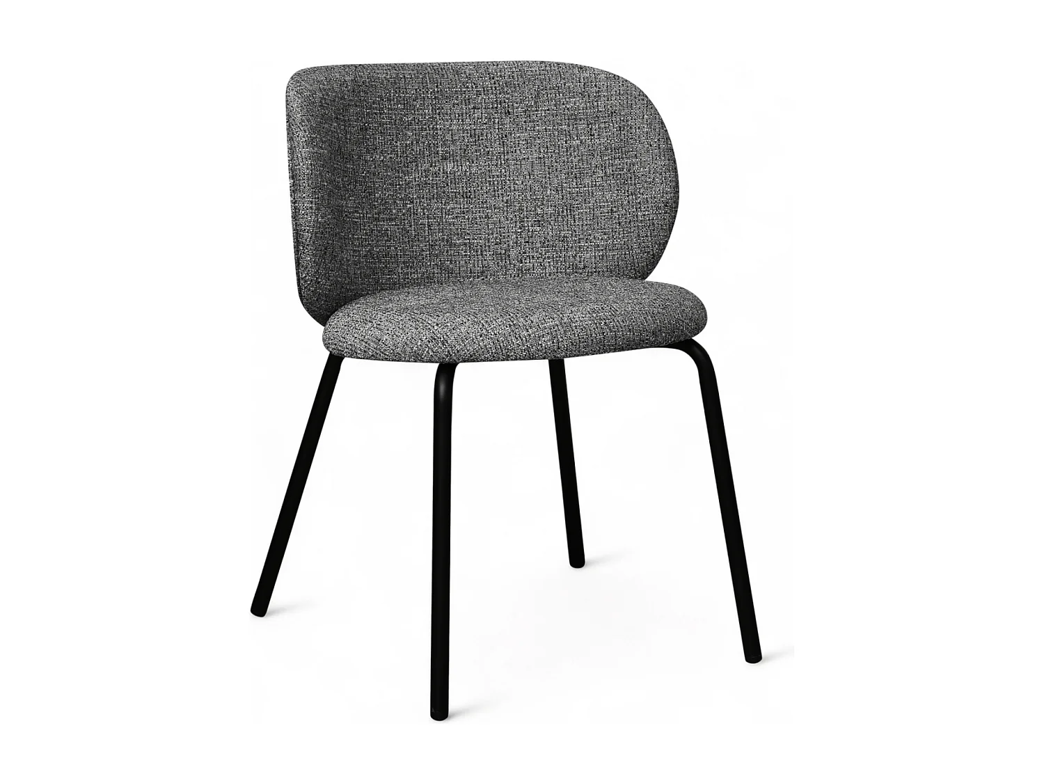 Esszimmerstühle 4er Set Nanna - Stoff (Bouclé) & Metall - Grau