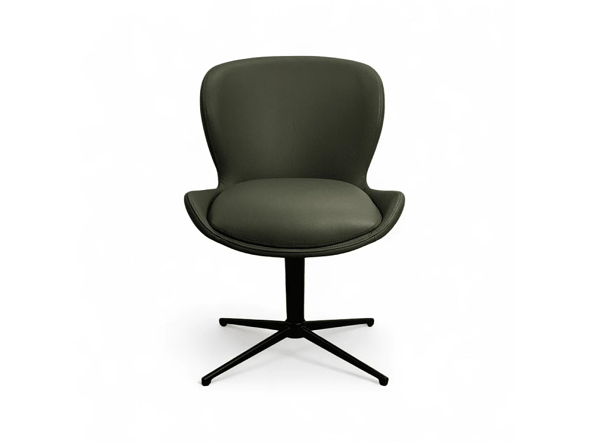 Esszimmerstühle 4er Set Nicklas - Leder & Metall - Olivgrün