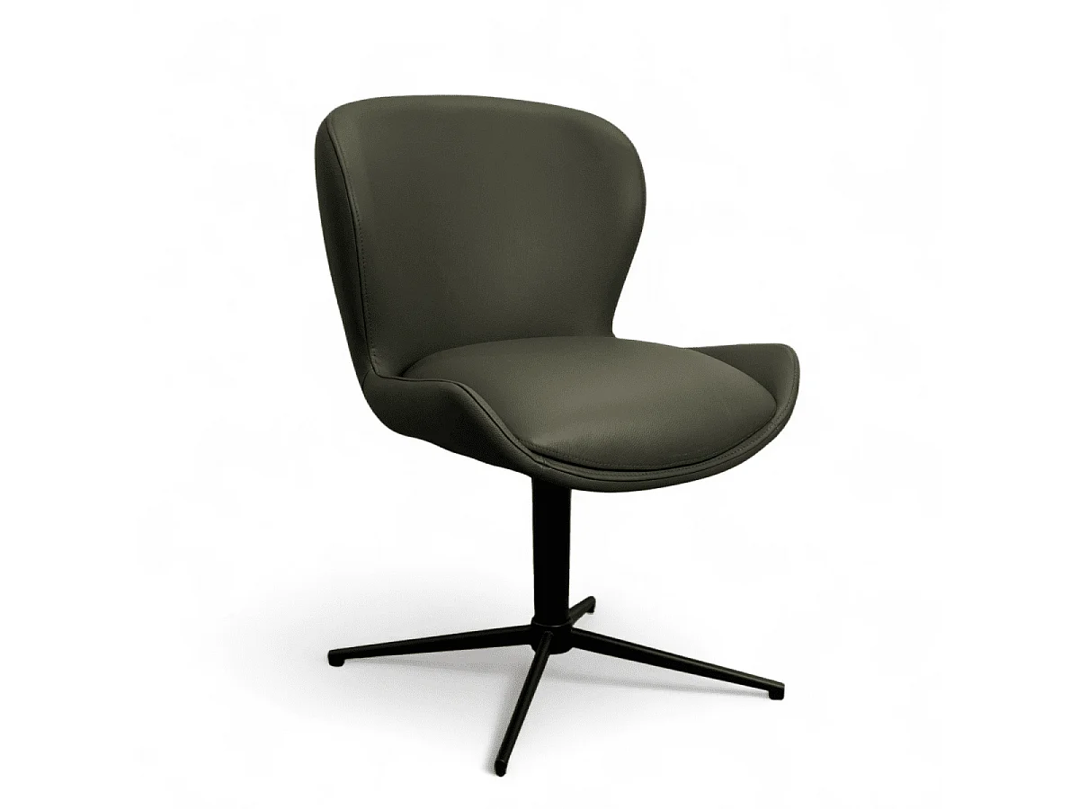 Esszimmerstühle 4er Set Nicklas - Leder & Metall - Olivgrün