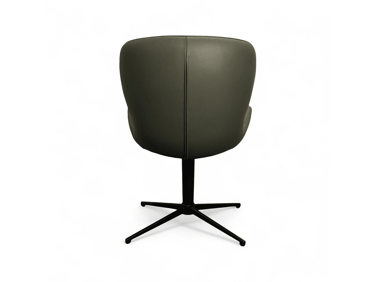 Esszimmerstühle 4er Set Nicklas - Leder & Metall - Olivgrün