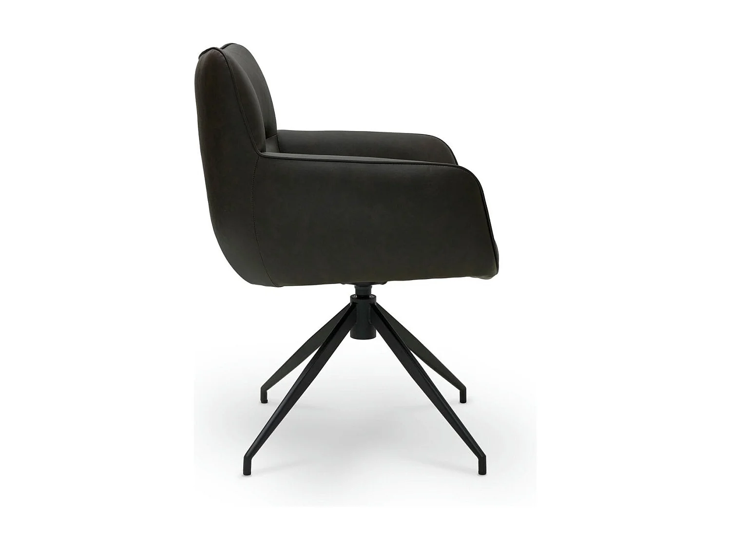 Esszimmerstühle 4er Set Jessica - Kunstleder & Metall - Dunkelbraun