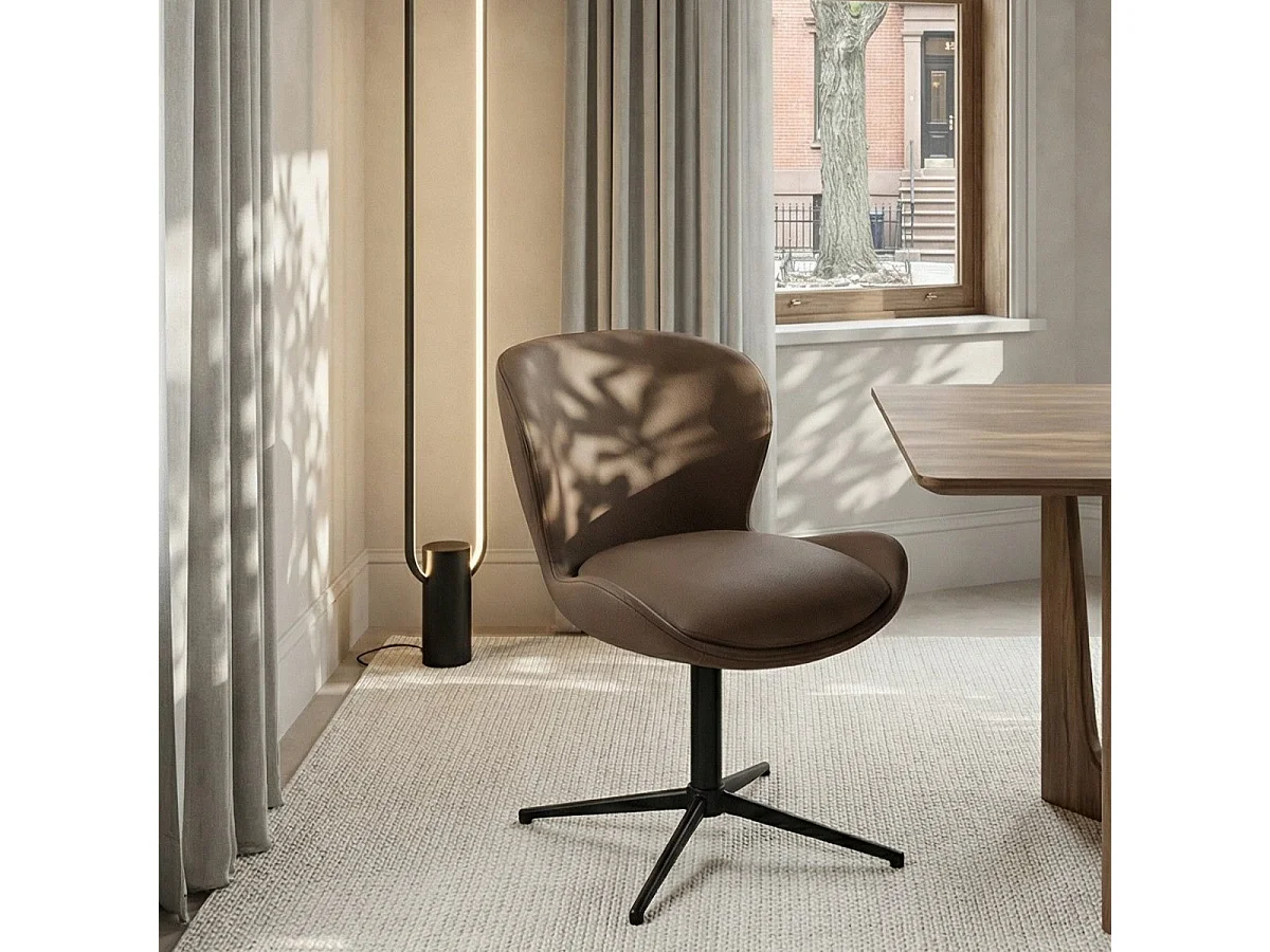 Esszimmerstühle 2er Set Nicklas - Leder & Metall - Taupe