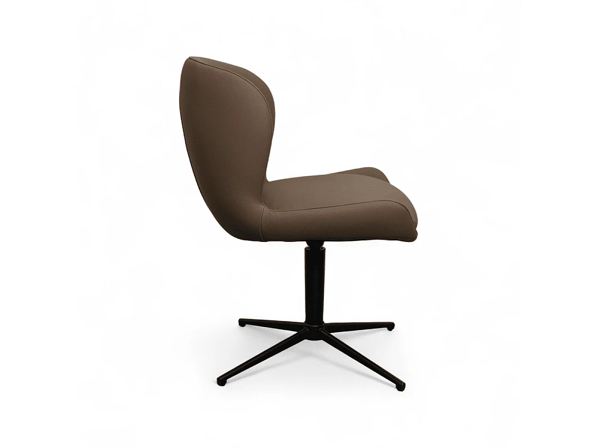 Esszimmerstühle 2er Set Nicklas - Leder & Metall - Taupe