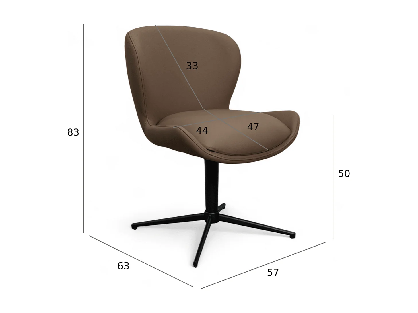 Esszimmerstühle 2er Set Nicklas - Leder & Metall - Taupe