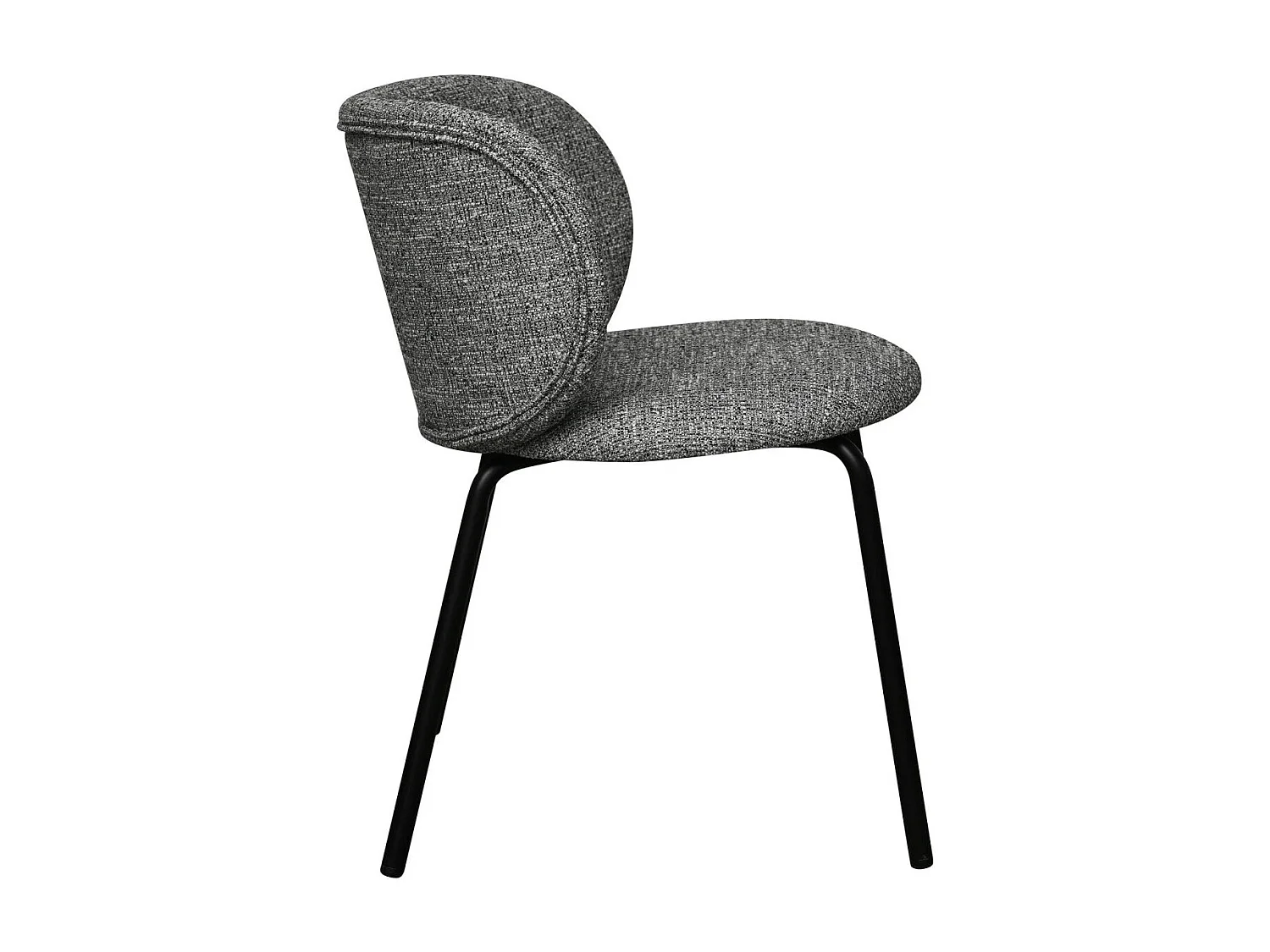 Esszimmerstühle 6er Set Nanna - Stoff (Bouclé) & Metall - Grau