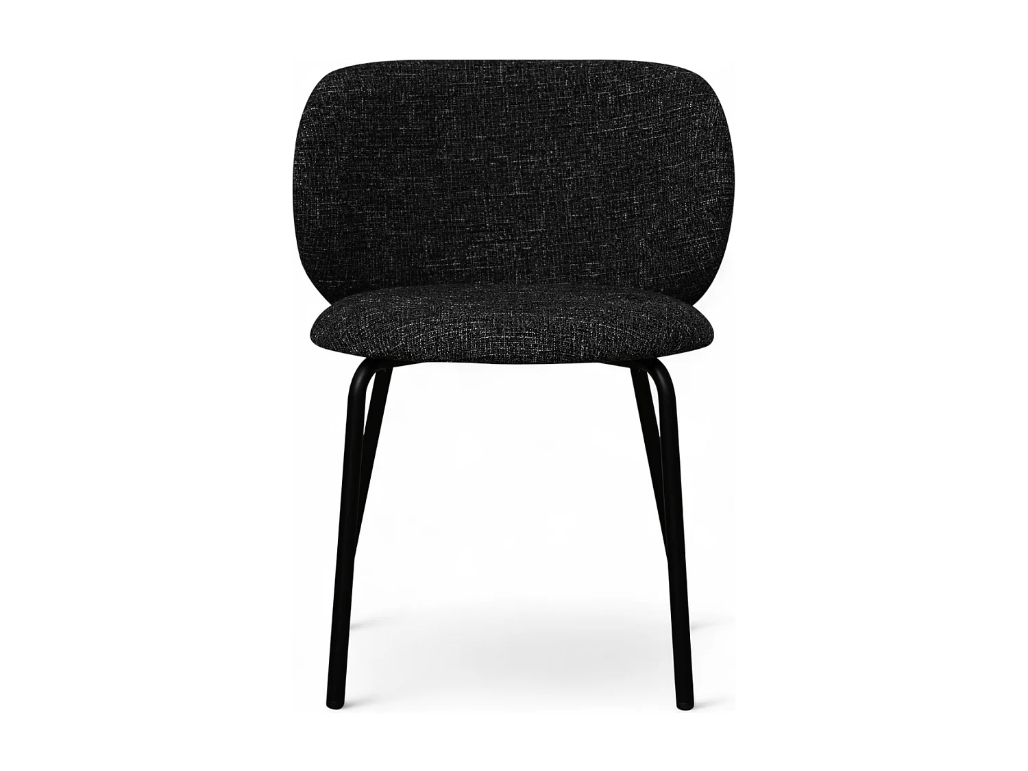 Esszimmerstühle 6er Set Nanna - Stoff (Bouclé) & Metall - Schwarz