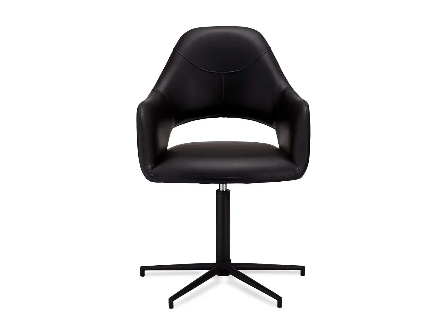 Esszimmerstühle 6er Set Luna - Kunstleder & Metall - Schwarz