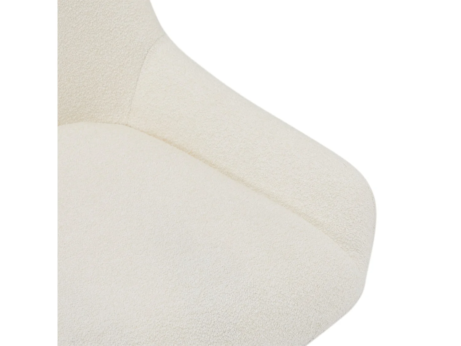 Esszimmerstühle 6er Set Helena - Stoff (Bouclé) & Metall - Cremeweiß