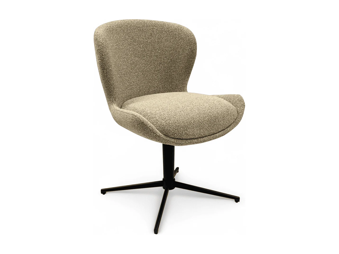 Esszimmerstühle 4er Set Nicklas - Stoff (Bouclé) & Metall - Beige