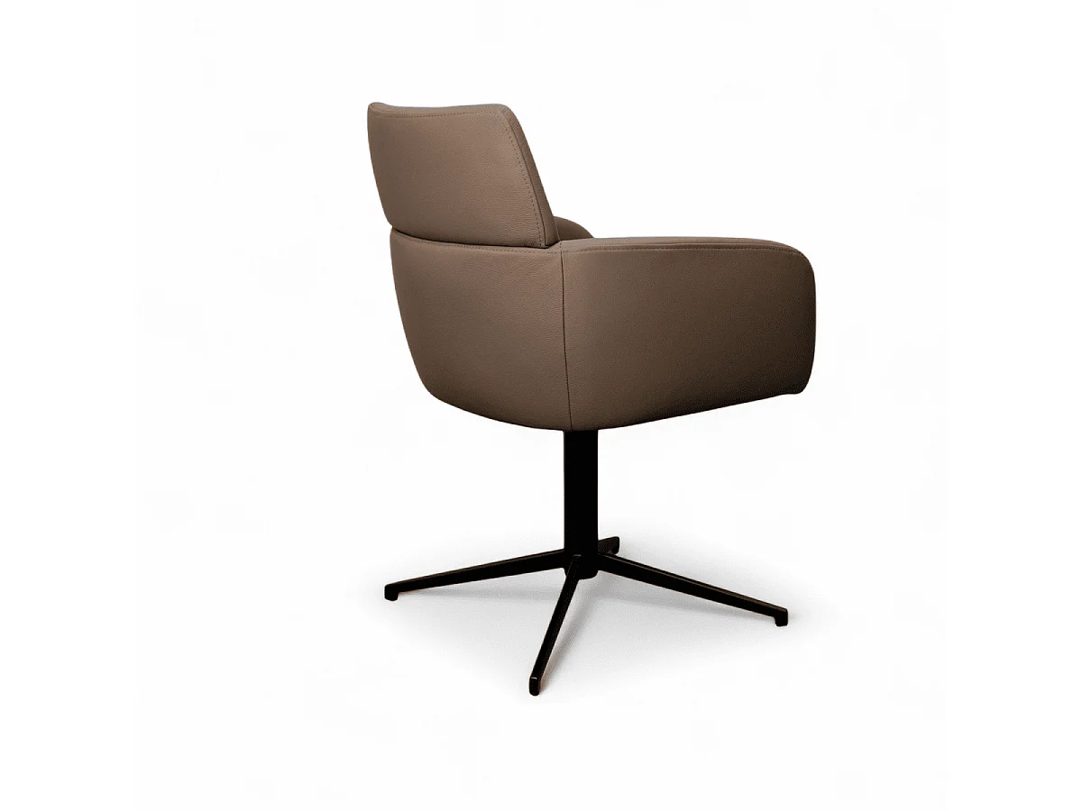 Esszimmerstühle 4er Set Marco - Leder & Metall - Taupe