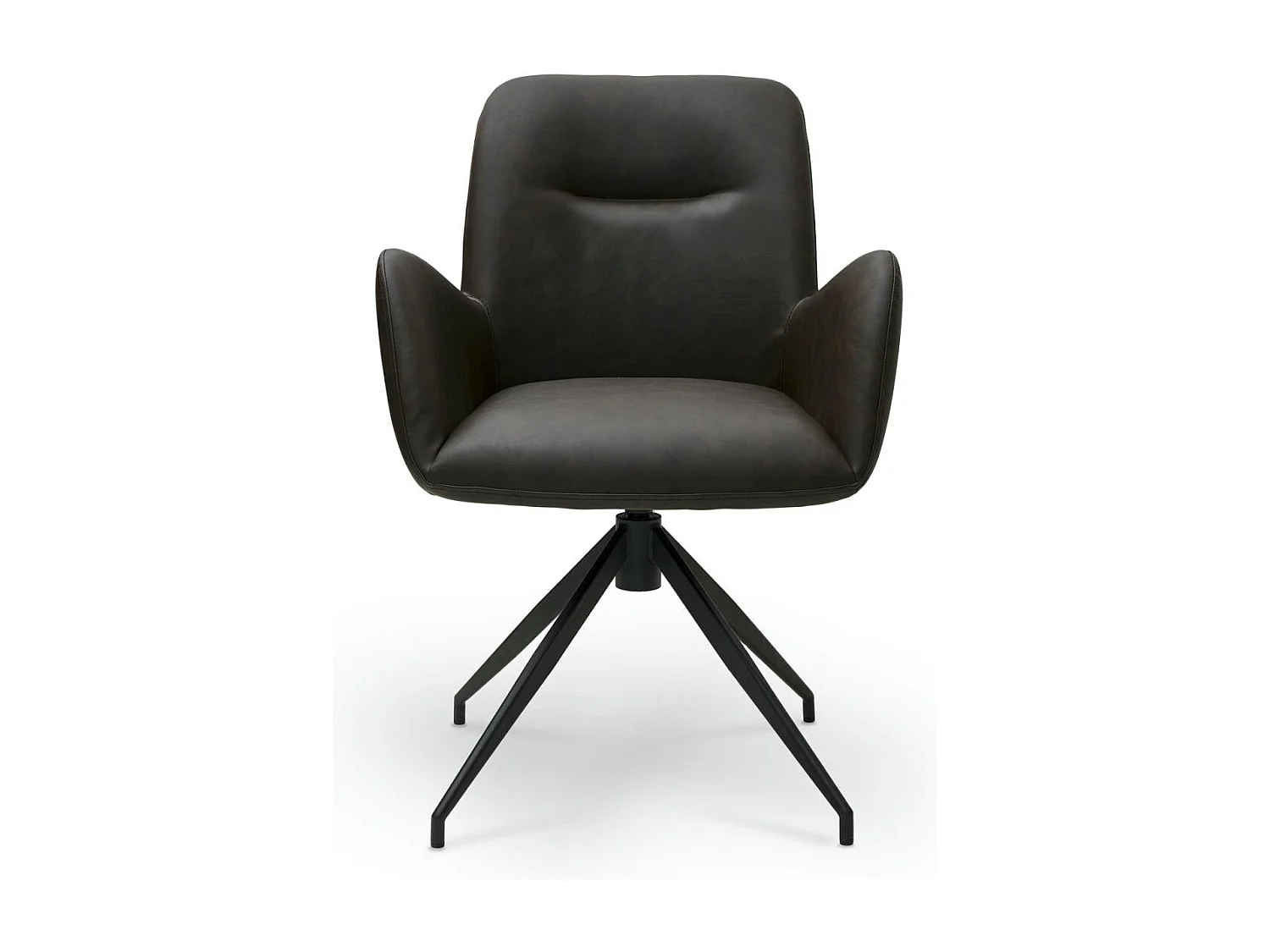 Esszimmerstühle 4er Set Jennifer - Kunstleder & Metall - Dunkelbraun